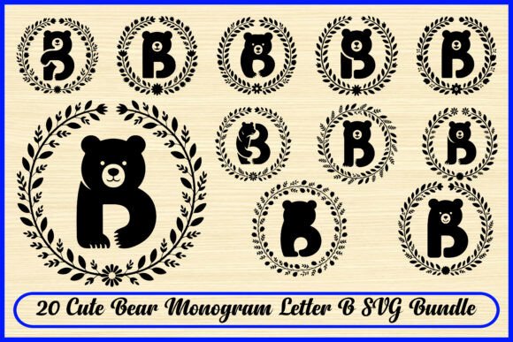 20 Cute Bear Monogram Letter B Bundle: A Strategic Asset for Creative Branding
