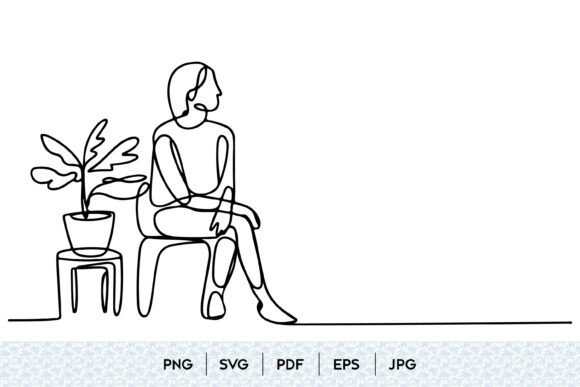 Abstract Woman Line Art SVG: Modern Minimalist Design