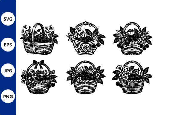 Basket Designs Vector Illustration: A Timeless Botanical Collection