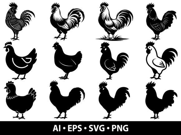 Chicken Vector SVG Bundle for Crafters