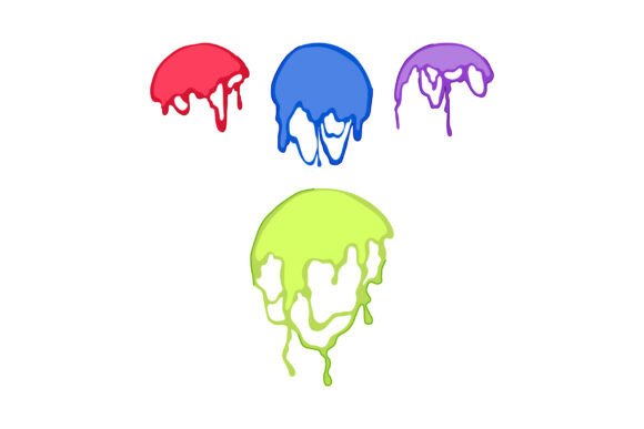 Colorful Liquid Drips Forming Abstract S
