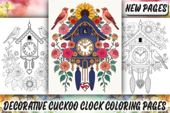 Decorative Cuckoo Clock Coloring Pages