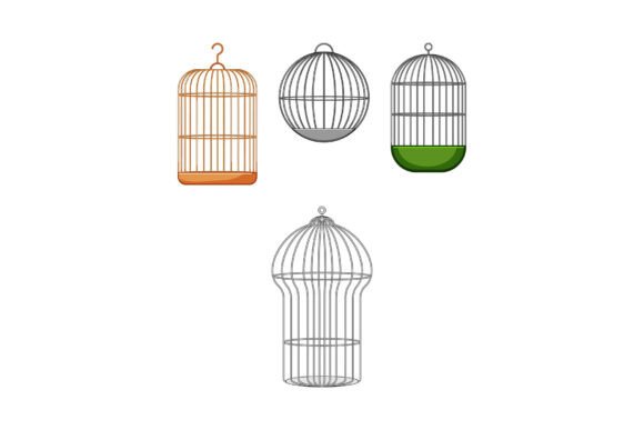 Different Bird Cages Vector Collection F