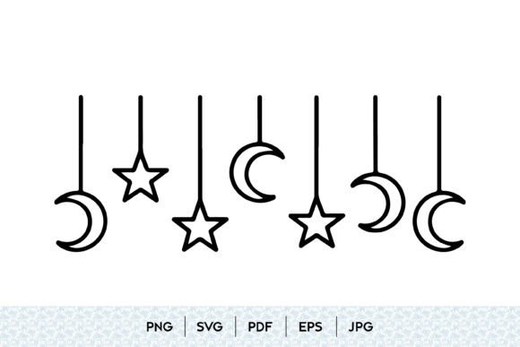Evaluating the Moon and Star Hanging SVG for Creative Projects