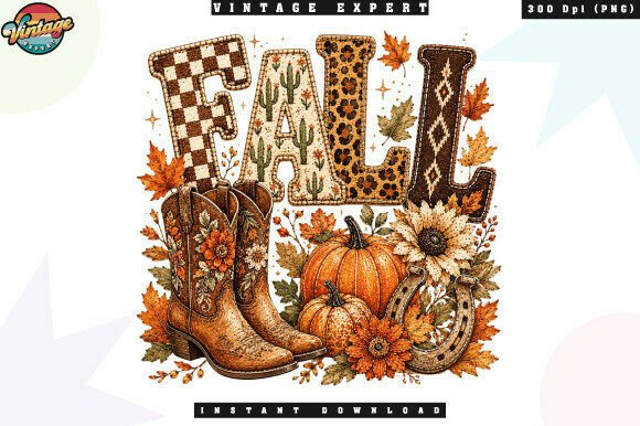 Fall Western Cowboy Boots Pumpkin PNG: Elevating Autumn Designs