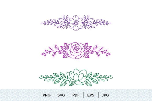 Floral Divider Bundle SVG for Designers