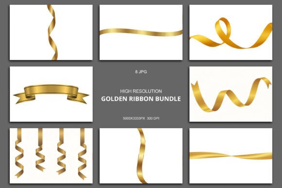 Golden Ribbon Bundle: Elevate Your Designs