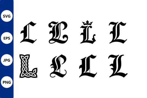 Gothic Letterforms Set in Blackletter