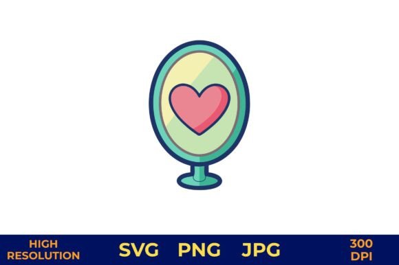 Heart Mirror Vector Illustration Design: A Vibrant Creative Resource