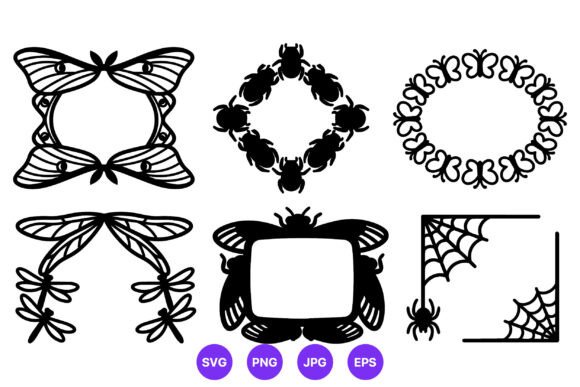 Insect Frames Black White Vector Art: A Versatile Design Resource for Creators