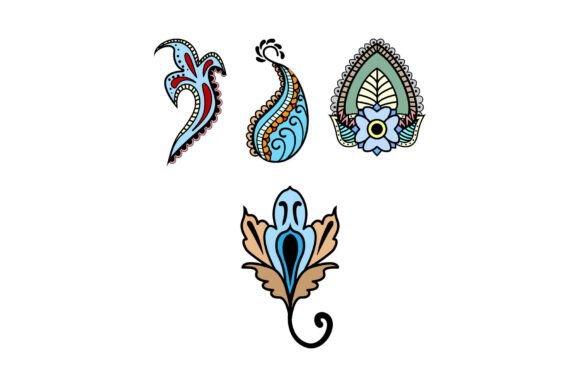 Intricate Paisley Henna Design Elements
