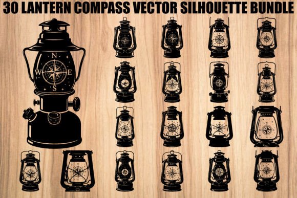 Lantern Compass Silhouette Bundle