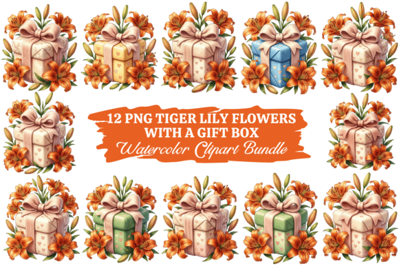 Lily Flowers Watercolor Clipart Pack 87: Elevating Digital Design with Botanical Charm