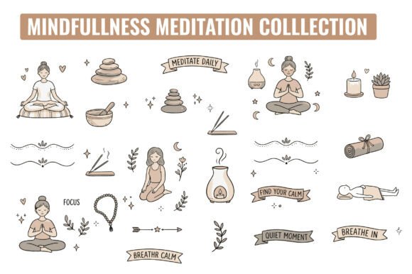 Mindfulness Meditation Clipart: Visualizing Serenity in a Digital World