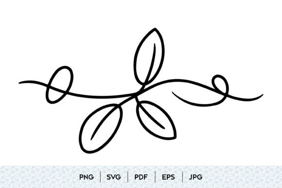 Minimalist Leaf Branch One Line SVG