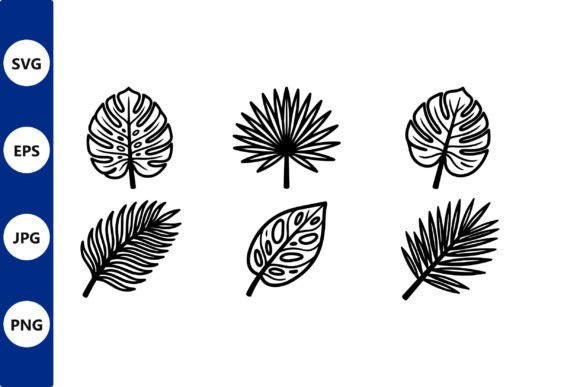 Monochrome Tropical Leaf Silhouettes Set: Elevating Design with Simplicity