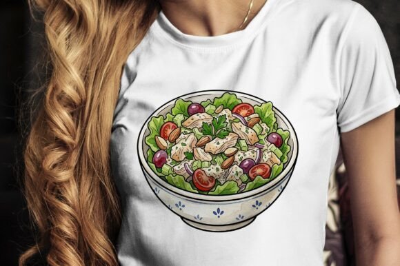 Nutritious Salad in Decorative Bowl: Elevating Digital Design with Fresh Imagery