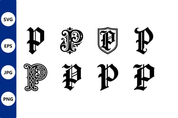 Ornate P Glyphs Set: A Vector Design Resource for Bold Branding