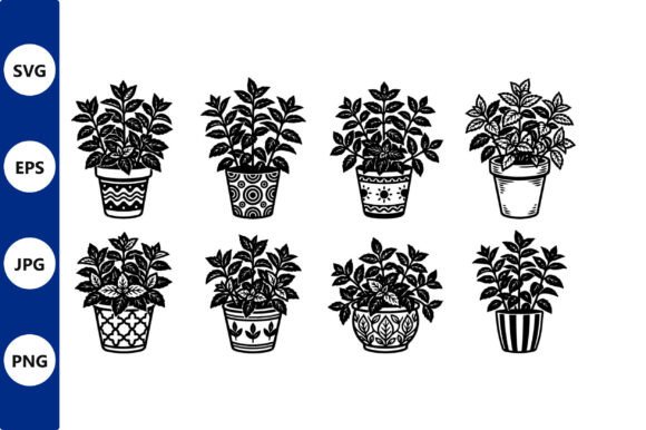 Potted Plant Line Art Collection: Elevating Your Creative Projects with Botanical Elegance