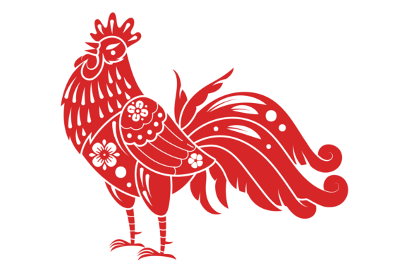 Red Rooster with Chinese Ornament: A Stylized Guide