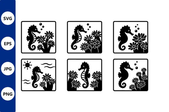 Seahorse Floral Square Frame Vector: A Design Evaluation