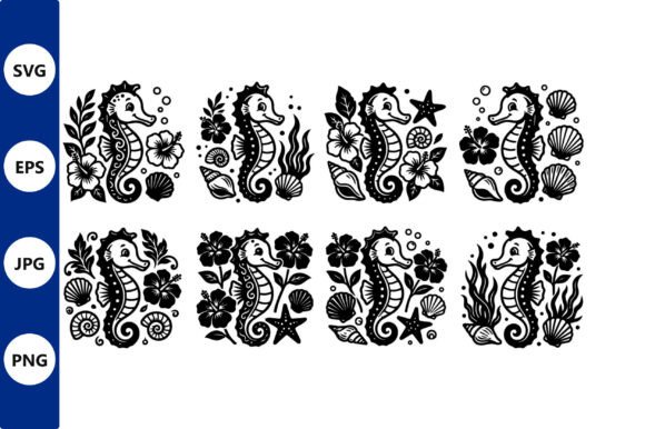 Seahorse Undersea Line Art Black White: A Comprehensive Guide to Nautical Vector Design