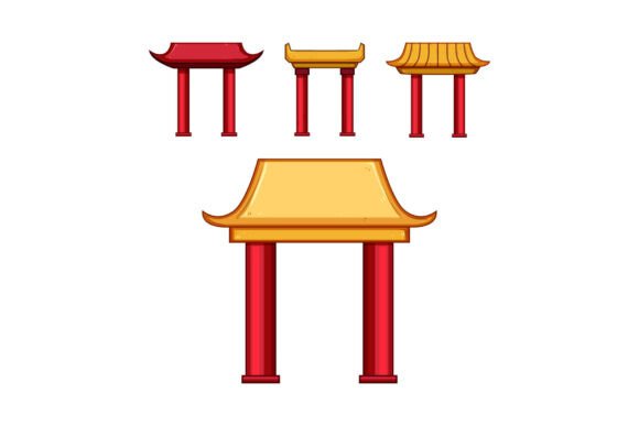 Traditional Archways Illustrating East Asian Design