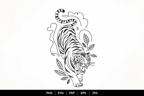 Unleashing the Power of the Wild: A Deep Dive into Roaring Tiger Line Art SVG