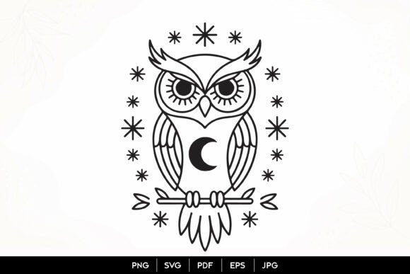 Unlocking Creativity with Mystic Owl Moon Line Art SVG