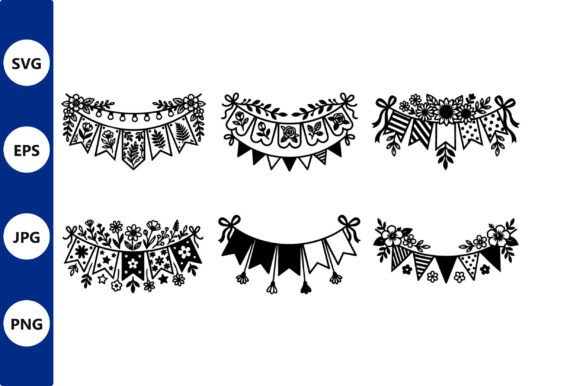 Vector Bunting Garlands with Flowers: A Practical Evaluation