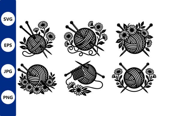 Yarn Ball Floral Line Art: Elevating Craft Aesthetics
